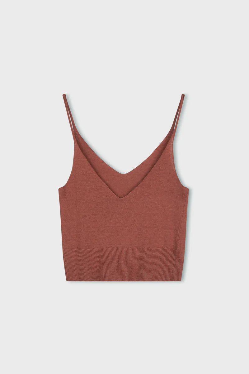 EARTH RED KNIT CAMISOLE