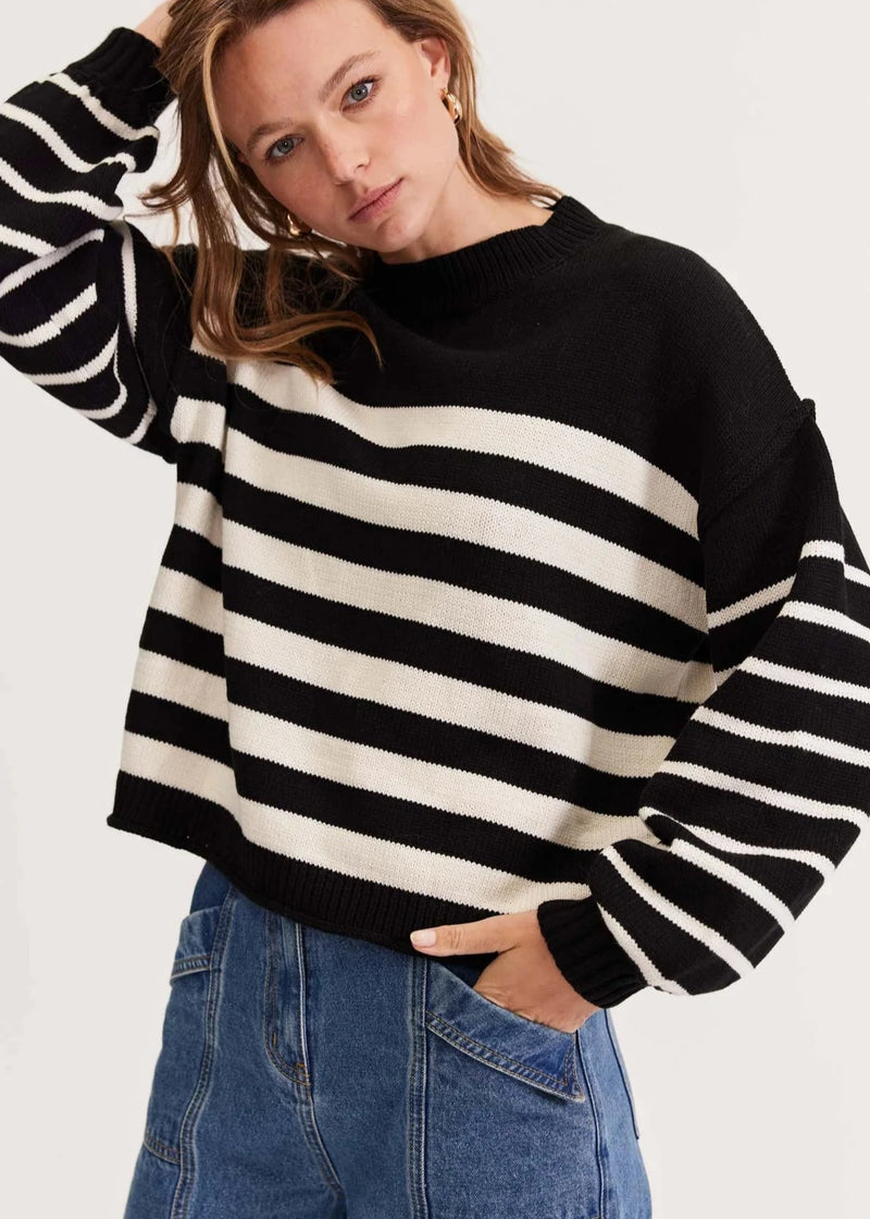 Staple The Label Onyx Stripe Jumper available at Guanabana Boutique Darby Street, Newcastle.