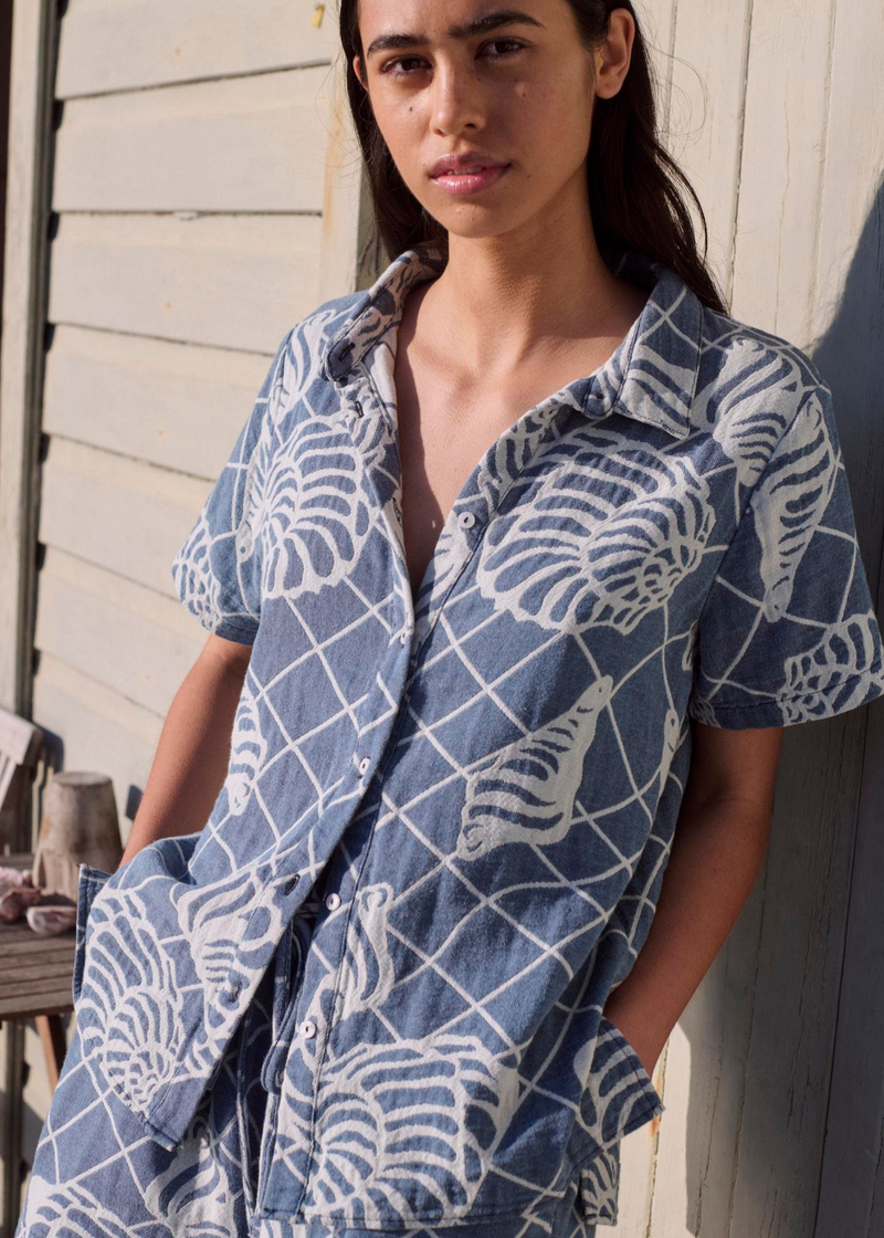 Little Lies St Lucia Shell Shirt in stock at Guanabana Boutique Darby Street, Newcastle.