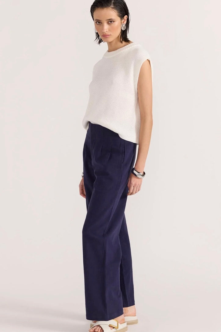 Mira Wide Leg Pants - Navy