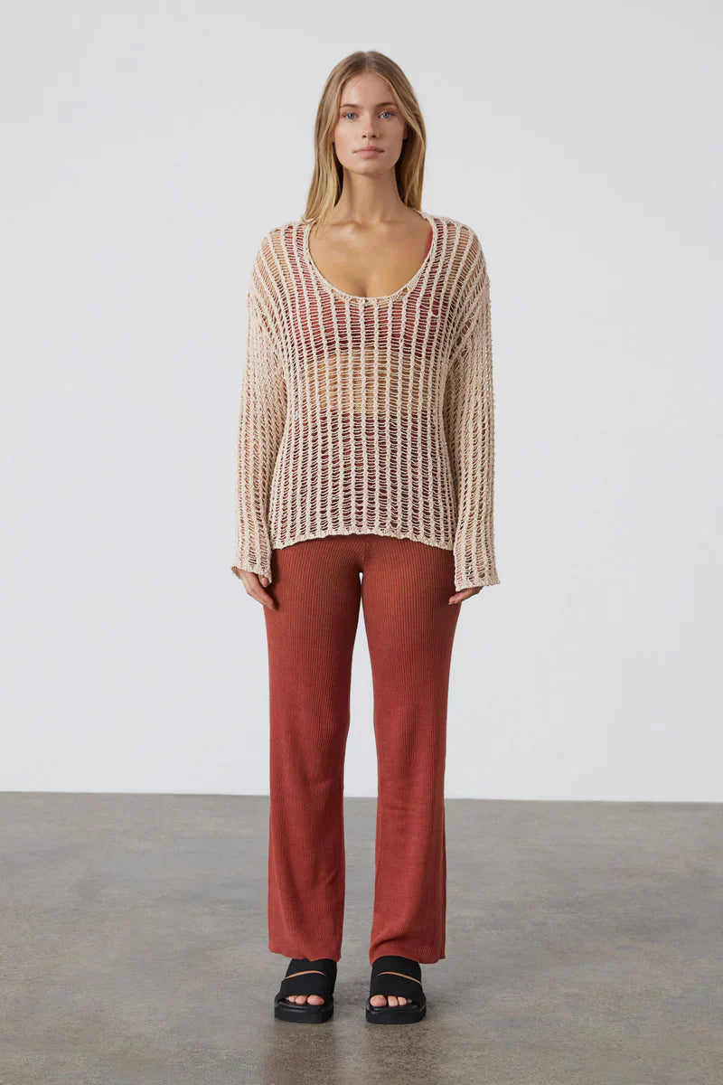 EARTH RED KNIT PANT