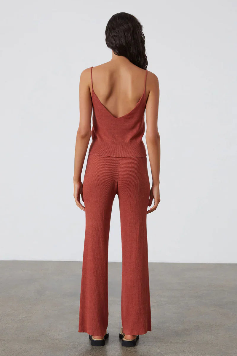 EARTH RED KNIT PANT