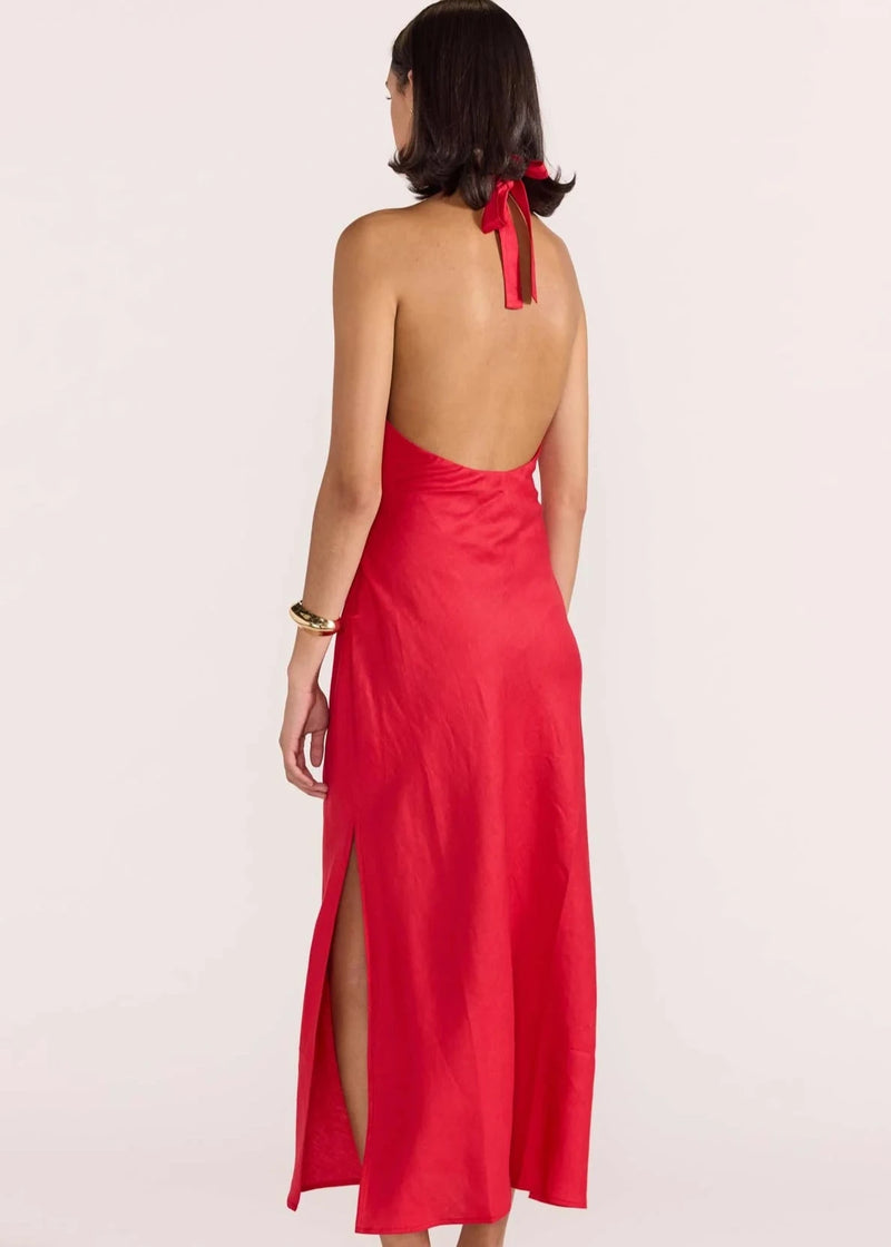 AMANA HALTER BIAS DRESS