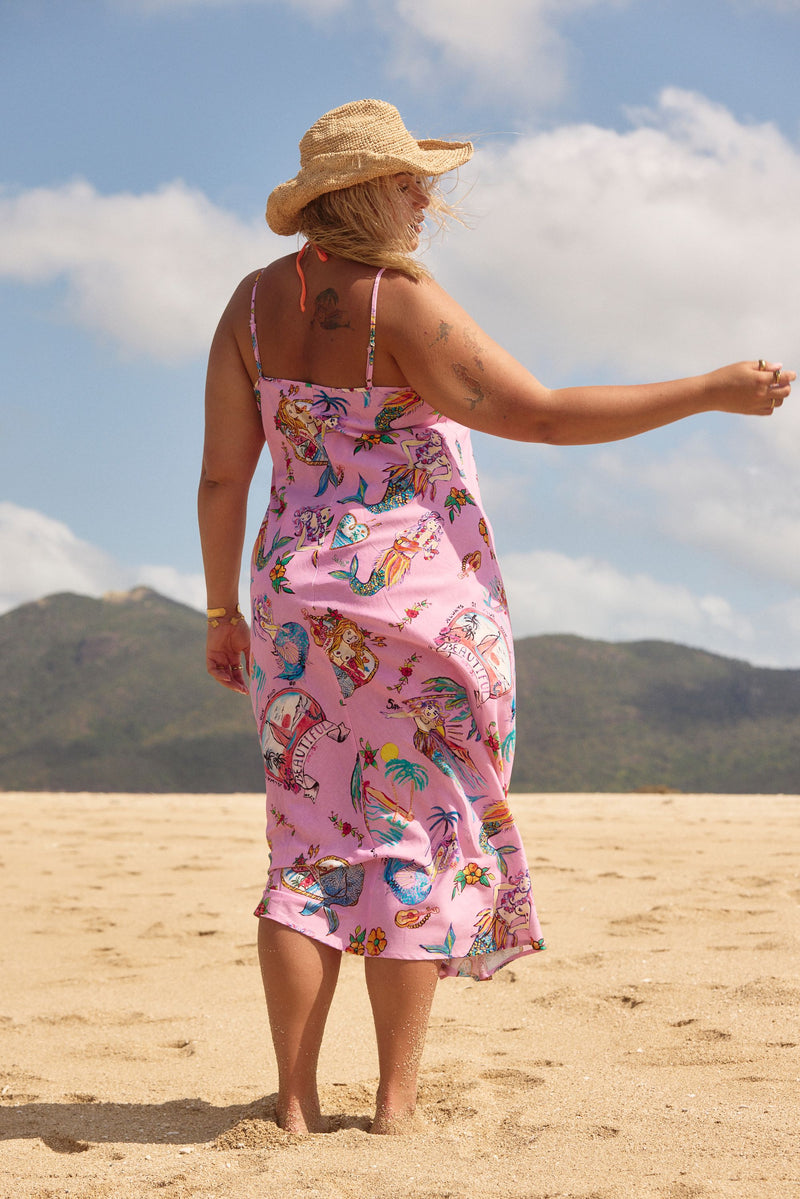 The You're Beautiful Maxi Dress-Pink Linen