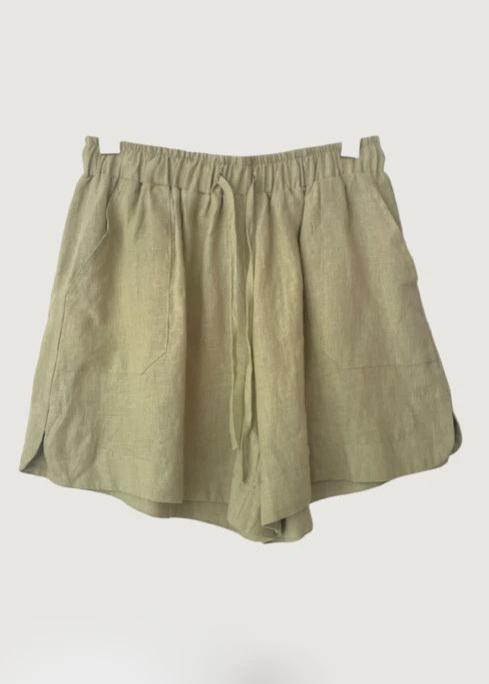 Bronte Linen Shorts Sage