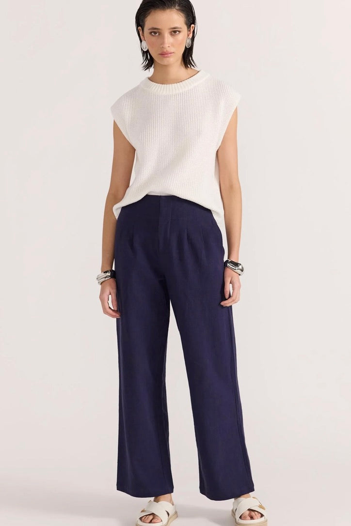 Mira Wide Leg Pants - Navy