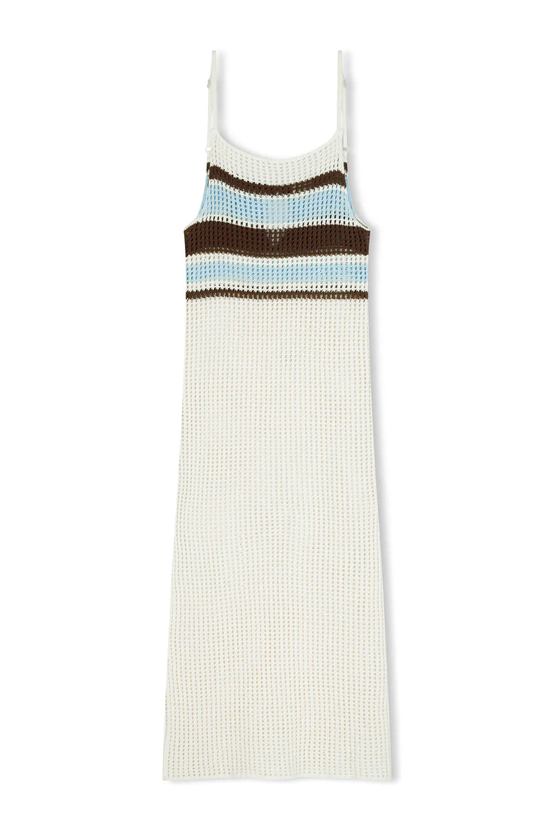 Sea Stripe Cotton Crotchet Dress