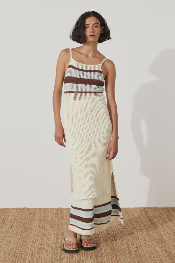 Sea Stripe Cotton Crotchet Dress