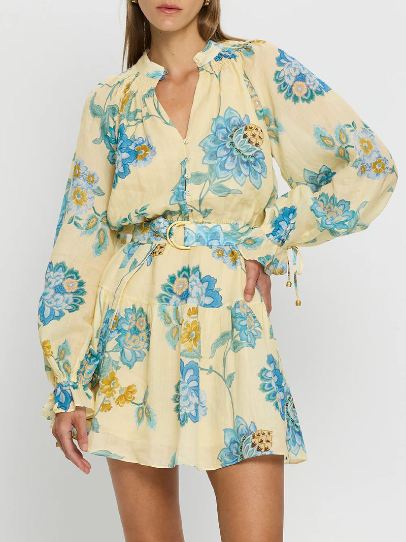 Giselle Blouson Sleeve Mini Dress