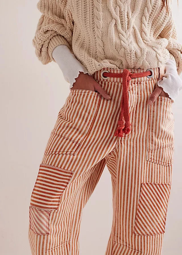 Moxie Railroad Stripe Pant Citrus