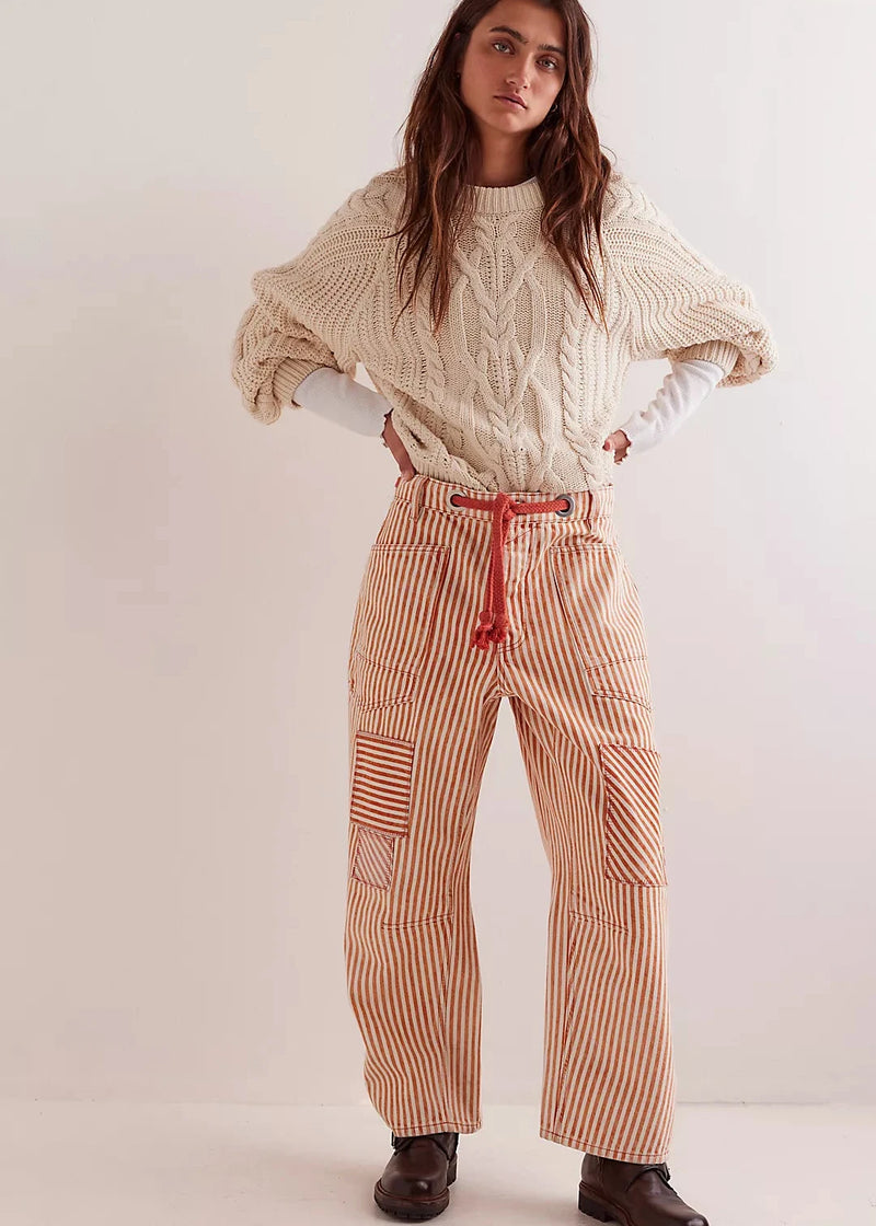 Moxie Railroad Stripe Pant Citrus