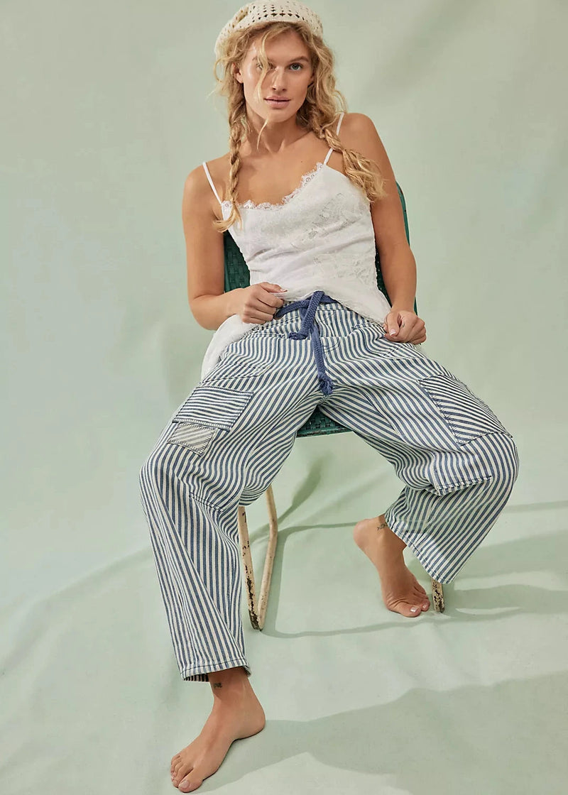 Moxie Railroad Stripe Pant Dark Slate