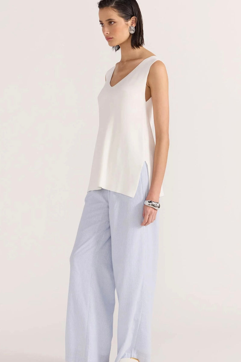 Celia V-Neck Tunic Tank - White