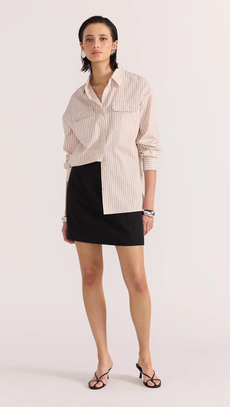 Rumi Cotton Shirt - White/Beige