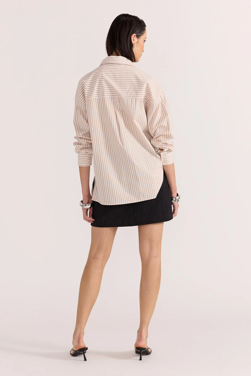 Rumi Cotton Shirt - White/Beige