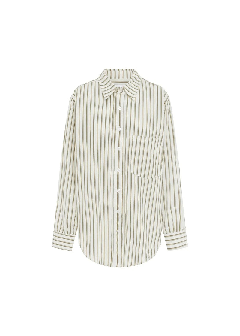 Rowie The Label Ramona Stripe Long Sleeve Shirt Sienna available at Guanabana Boutique Darby Street, Newcastle.