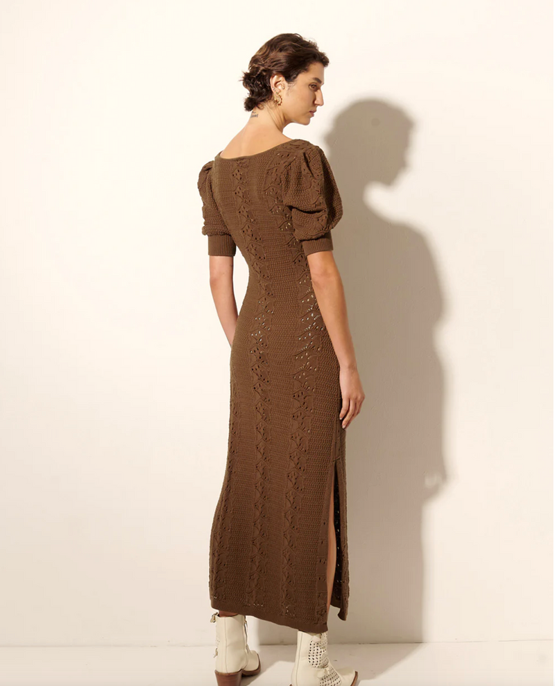 Helena Knit Midi Dress- Cocoa