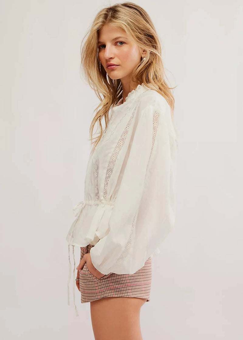 Free People Optical White Best of Me Blouse available at Guanabana Boutique Darby Street, Newcastle.