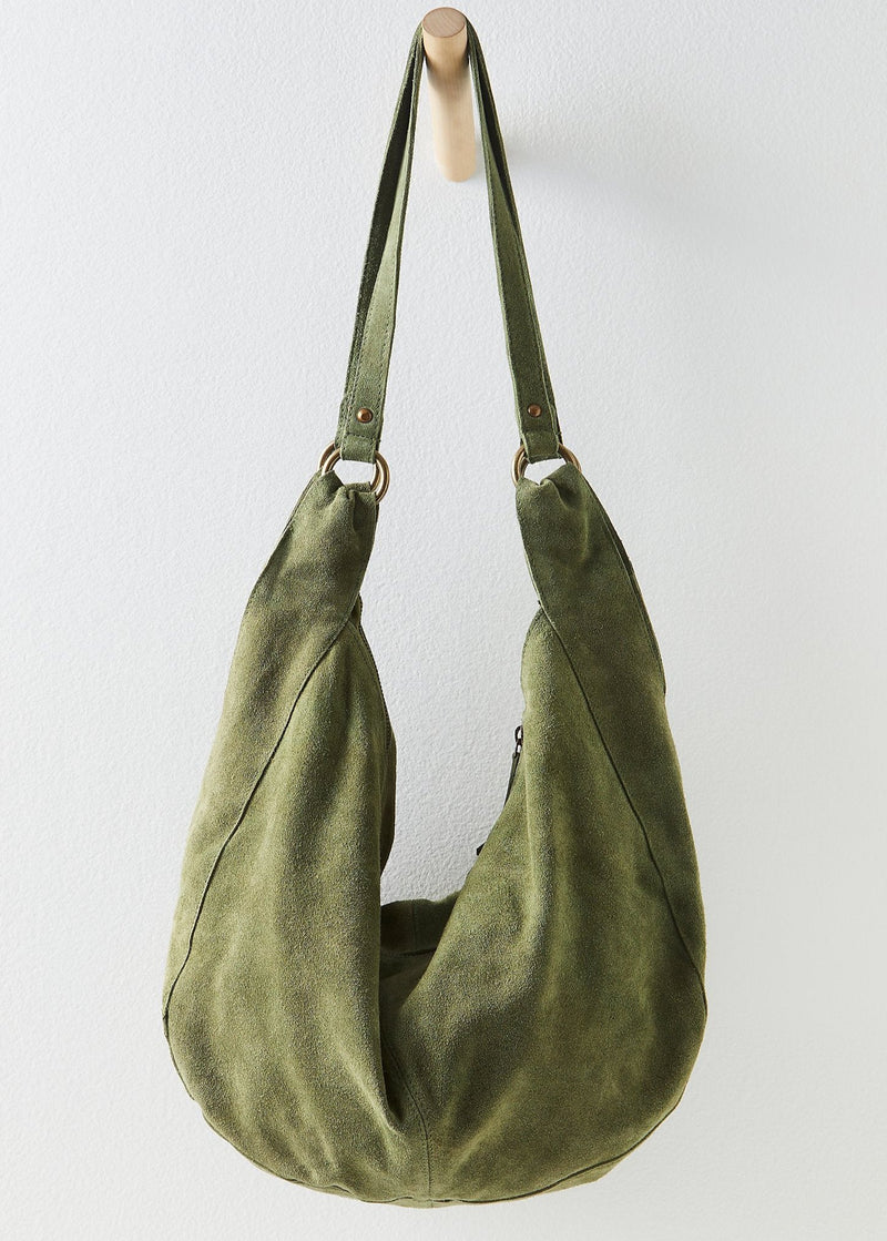 Roma Suede Tote - Olive Moss