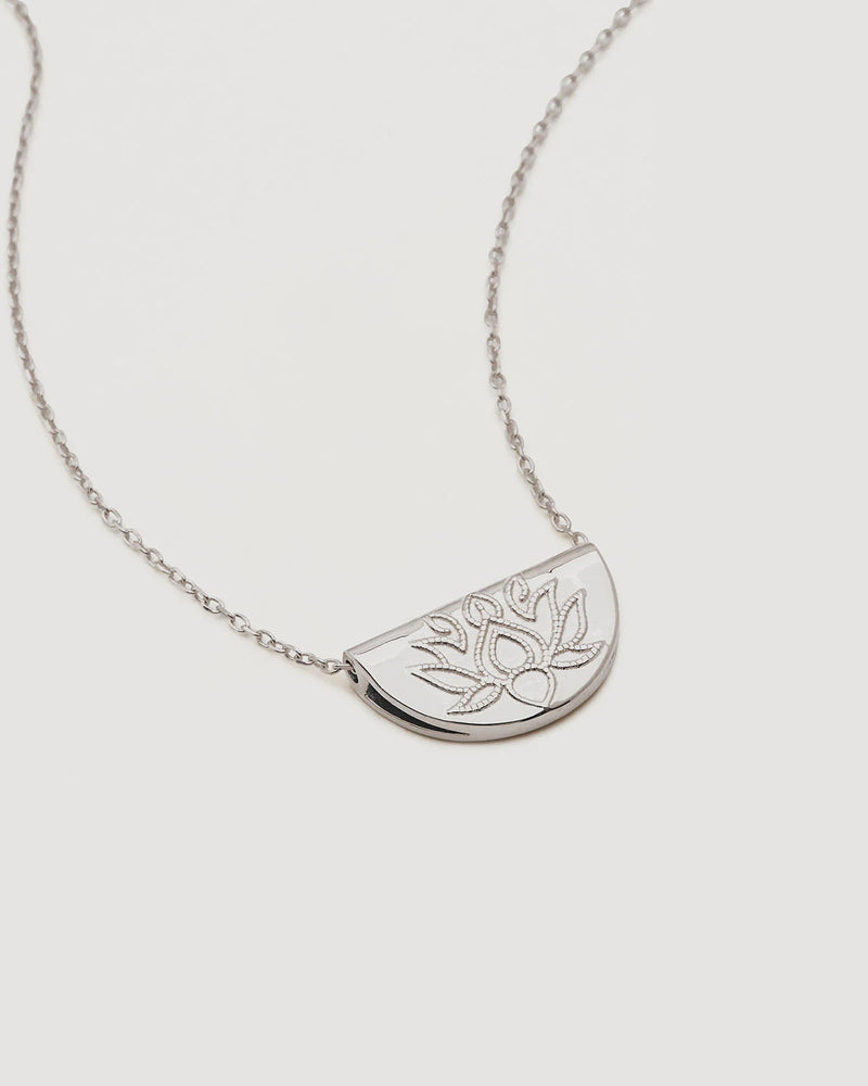 Sterling Silver Lotus Short Necklace