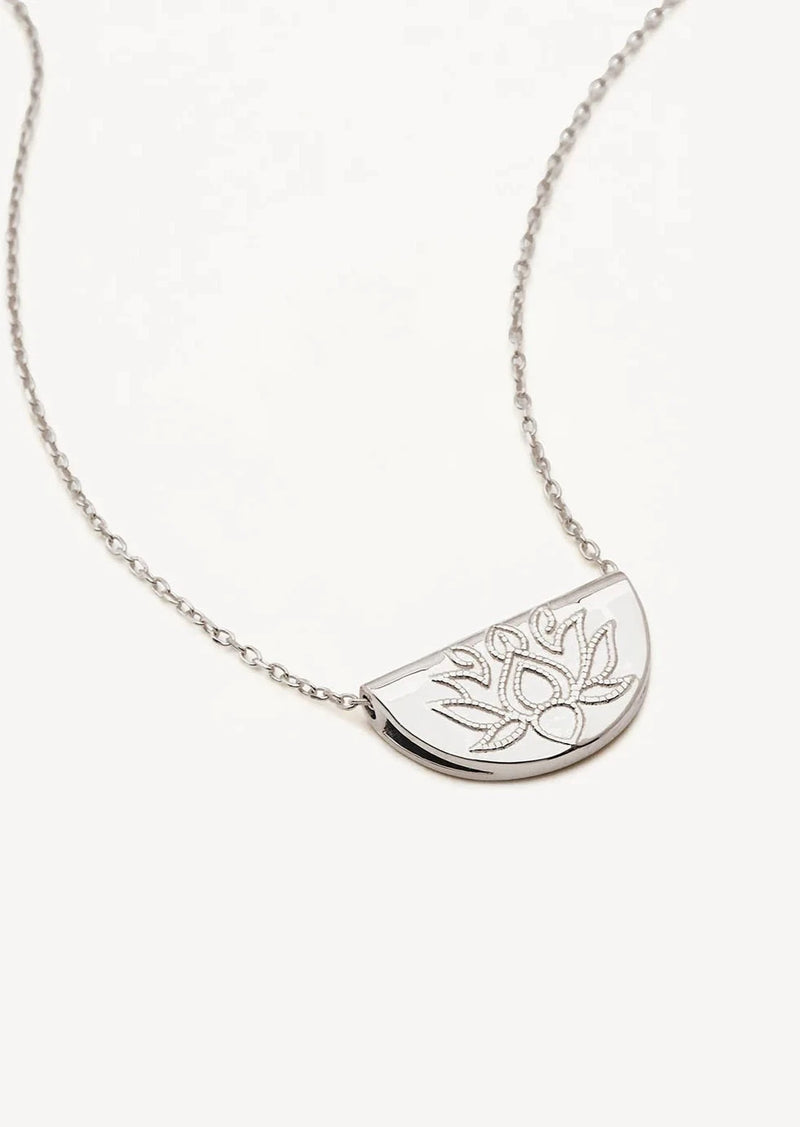 Lotus Short Necklace - Sterling Silver