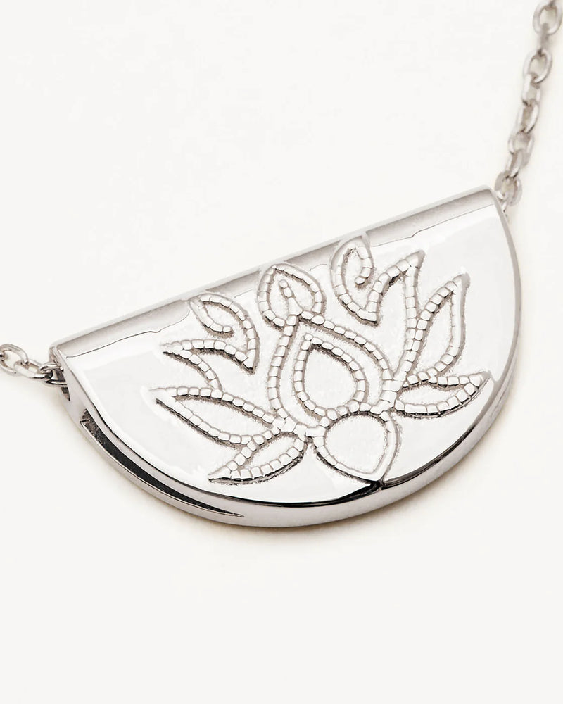 Lotus Short Necklace - Sterling Silver