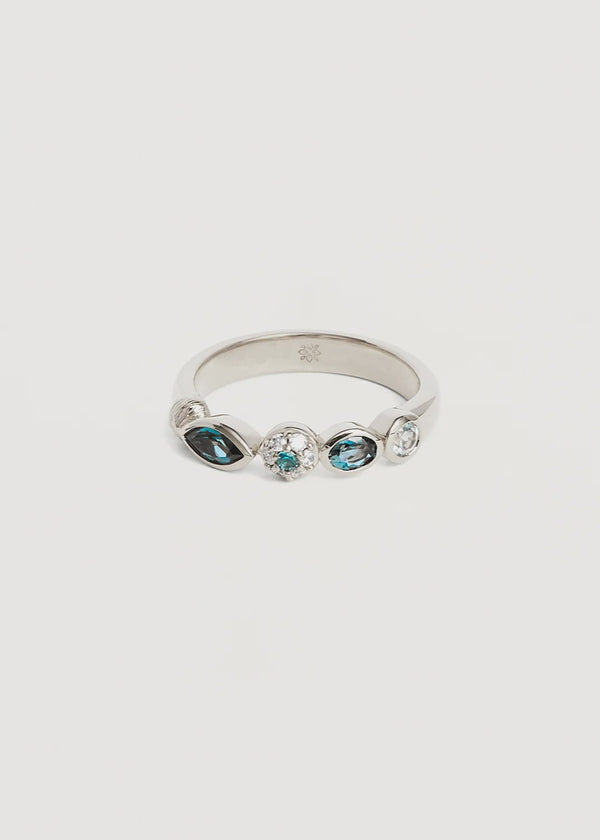 Sterling Silver Protection of Eye Topaz Ring