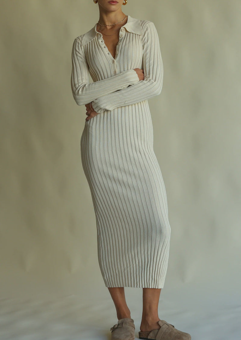 Moon Rise Knit Dress - Eggnog